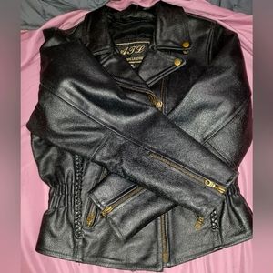 Women's ATL heavy motorcycle jacket. Black. Size medium.
